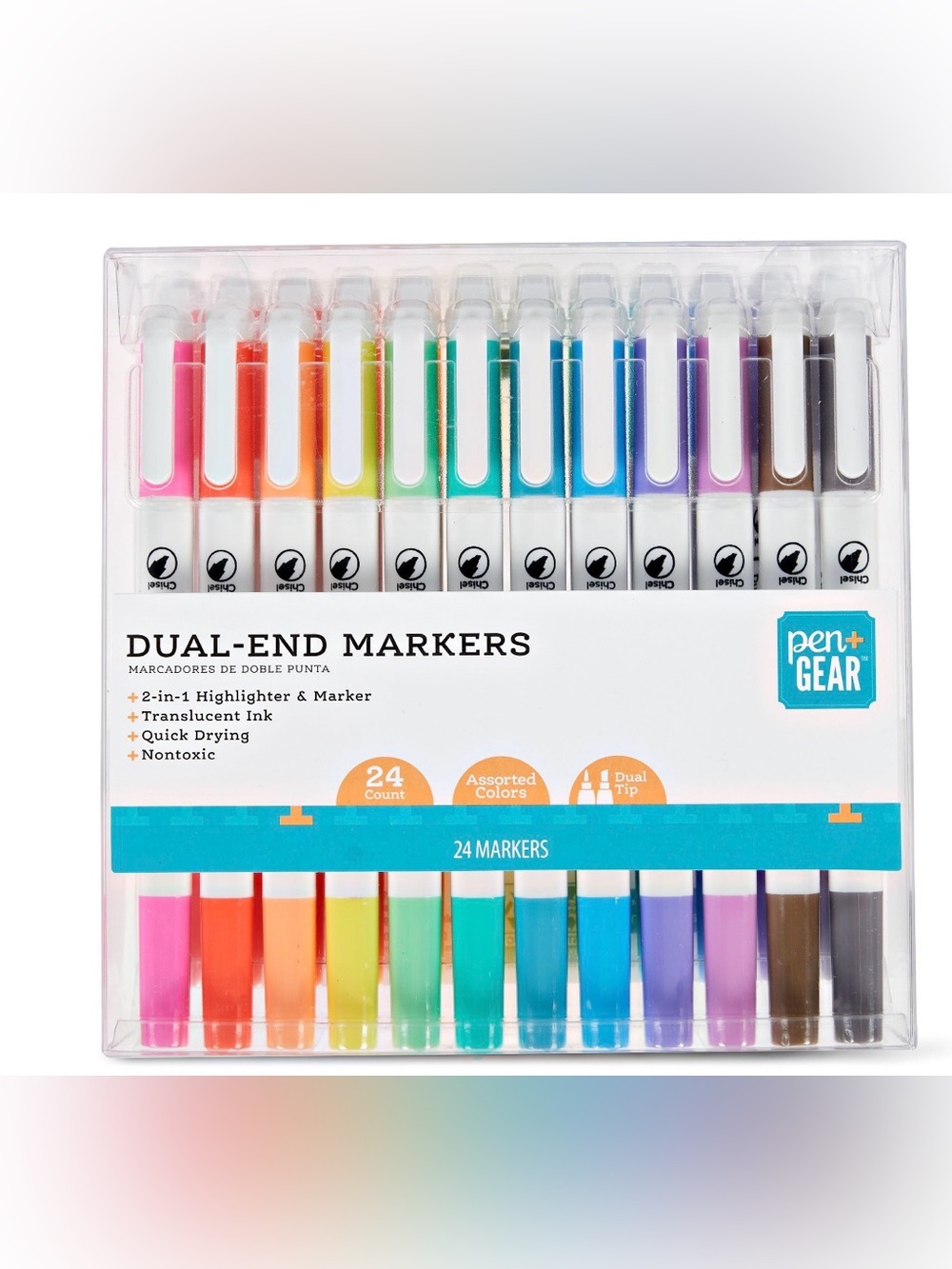 Dual-End Assorted Color Markers - 24 Pack